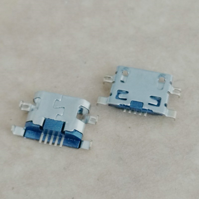 MICRO USB 5PIN沉板母座四脚沉板前插后贴直边镀金