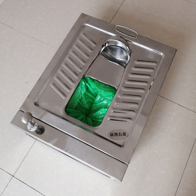 304材质打包蹲便器 景区厕所免水冲不锈钢蹲便器
