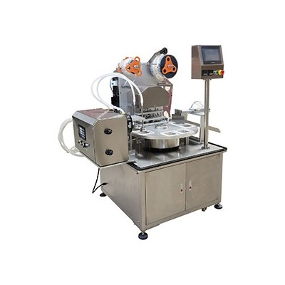 转盘式蜜蜂燕窝铝箔盒碗杯封膜机果冻吸塑盒自动封口机_供应产品_广州